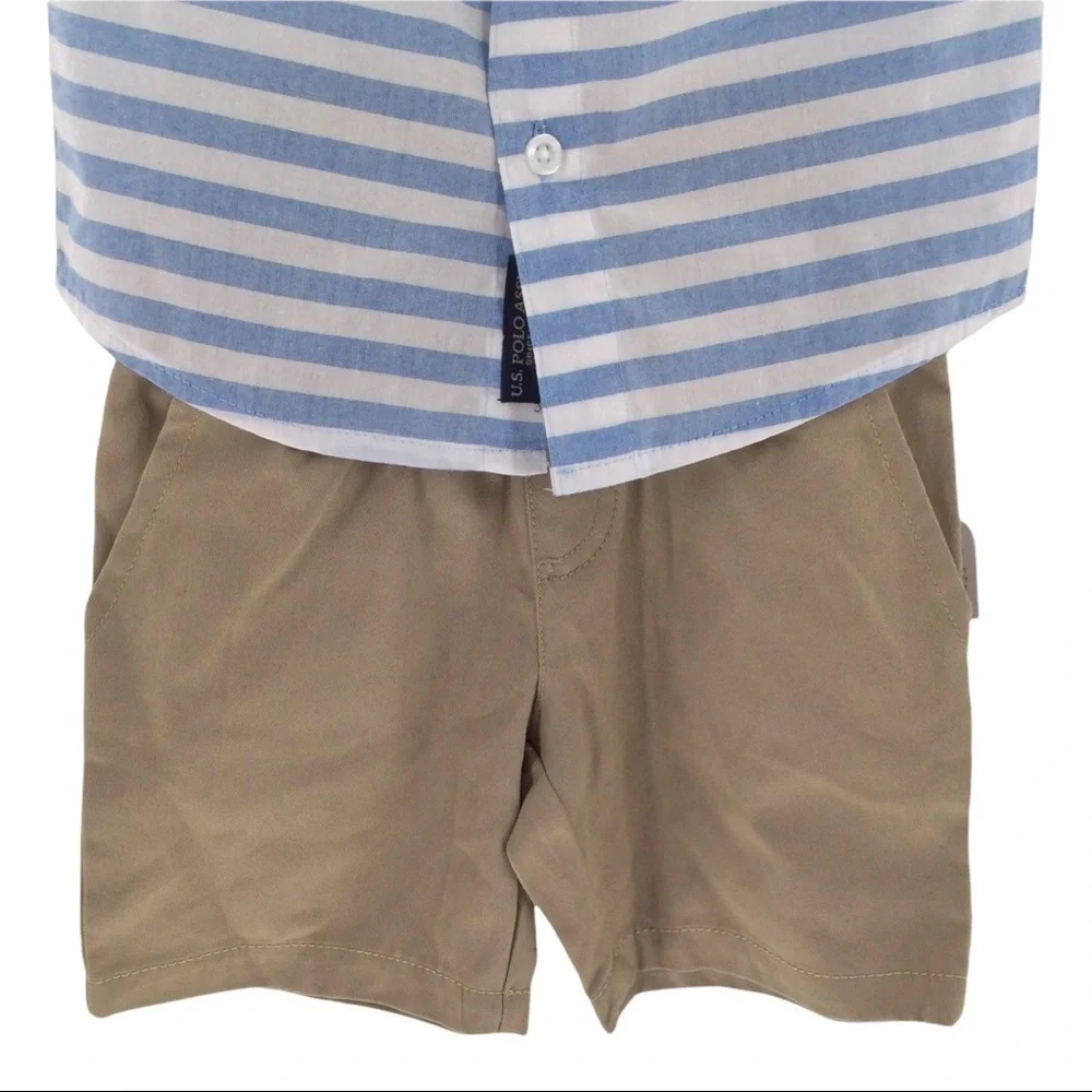 #016 Polo‎ Assn. Boys Nautical Shirt and Shorts Set